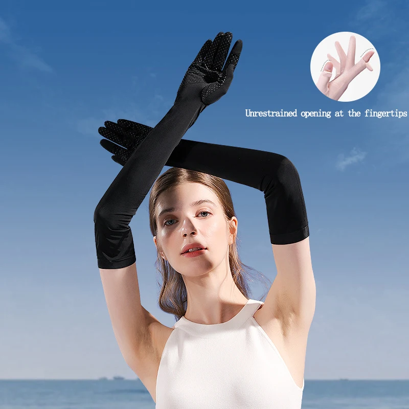 Manicotti protettivi per il ghiaccio, manicotti protettivi per il sole con braccio esteso in seta ghiacciata con design ribaltabile per la protezione solare durante la guida