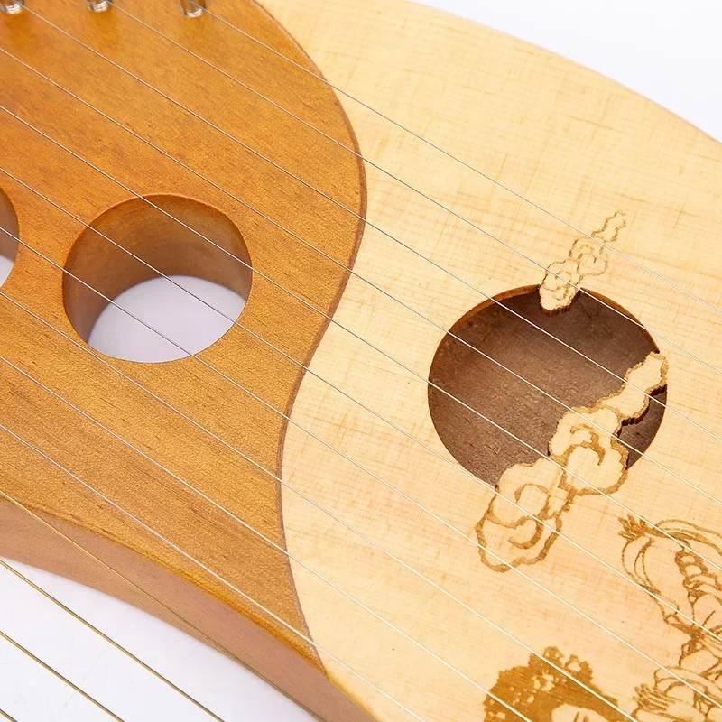 النمط التقليدي قيثارة القيثارة للبالغين المبتدئين ممارسة القيثارات العلاج الصوتي الماهوجني القيثارة أدوات وترية صغيرة محمولة