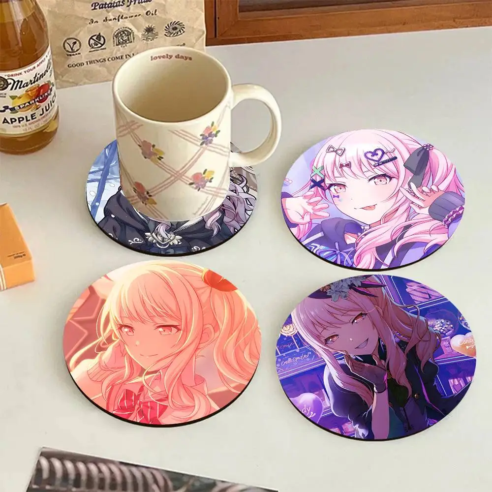 Role Mizuki Akiyama Round Wooden Coasters Suitable For Restaurants And Coffee Home Gift Choice Holidays