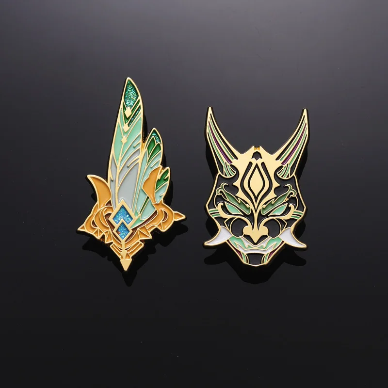 Impact peripheral role brooch mandrill mask holy relic style metal badge cos decoration luminous accessories The game Genshin