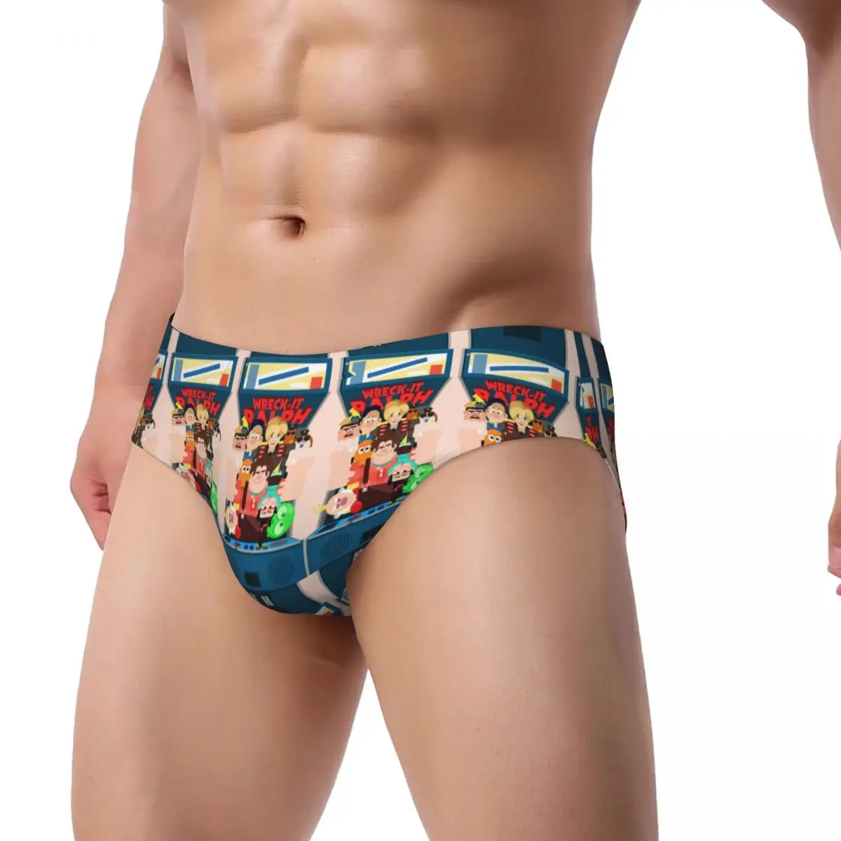 Custom Mens Wreck-It Ralph Wallpaper Anime Men Panties Comfort Briefs Underwear