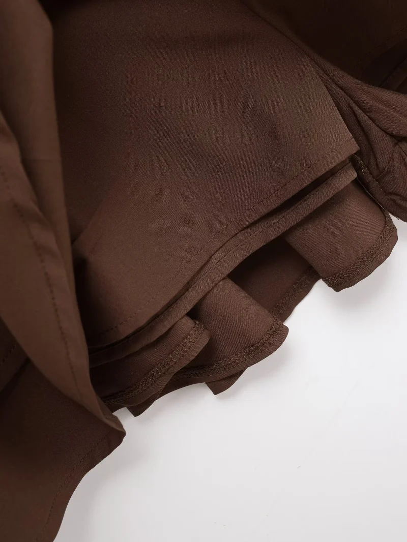 ETJ 2025 Damen Sommer Neu Sexy Mode Hot Girl Style Flauschige Stufenverzierung Mittelhoch Sitzender Kurzer Rock-Hosenrock – Detail 32