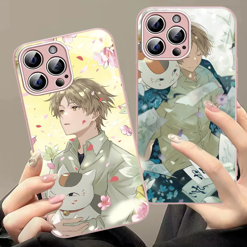 Japan N-Natsume Y-Yuujinchou Phone Case Tempered Glass For iphone 14 13 12 11 Pro Mini XS MAX 14Plus X XS XR Fundas