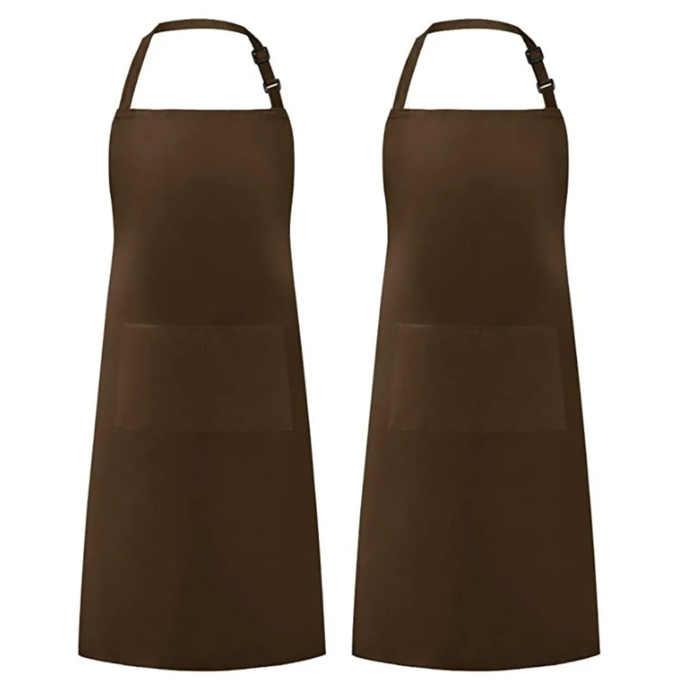 

Multi-functional Pocket Apron Oil Resistant Hanging Neck Household Waterproof Apron Adjustable Solid Color Unisex Work Clothes