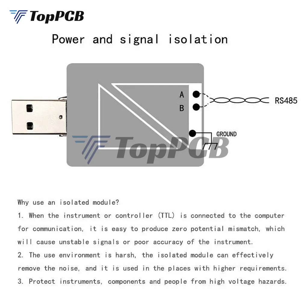 USB To RS485 Converter Isolate Module Upgrade Industrial TVS ESD Protection Original CH340E Standard RS-485 Connector Board