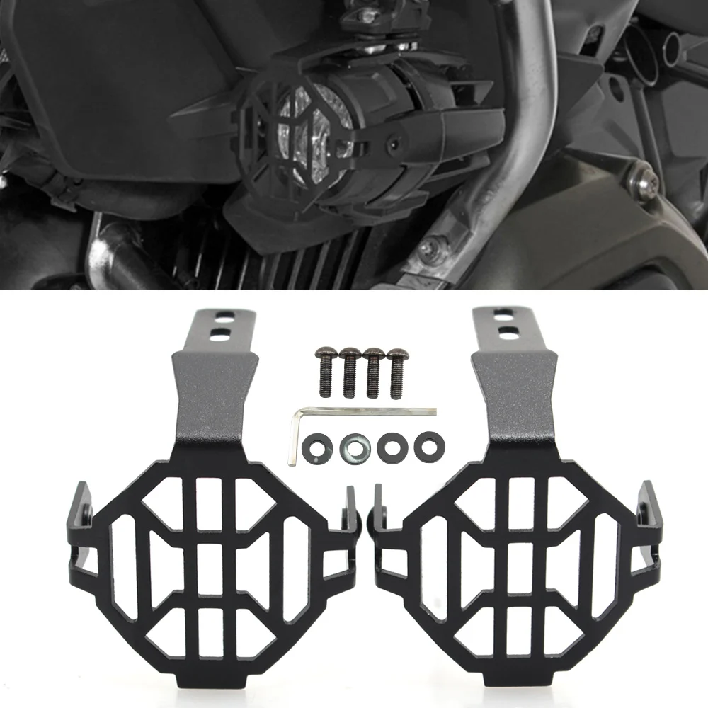 Motorcycle Fog Lights Grille Guard Covers Fits For Bmw R1200Gs F800Gs F750Gs F850Gs Led Fog Lights Aluminum Grille Guards Black