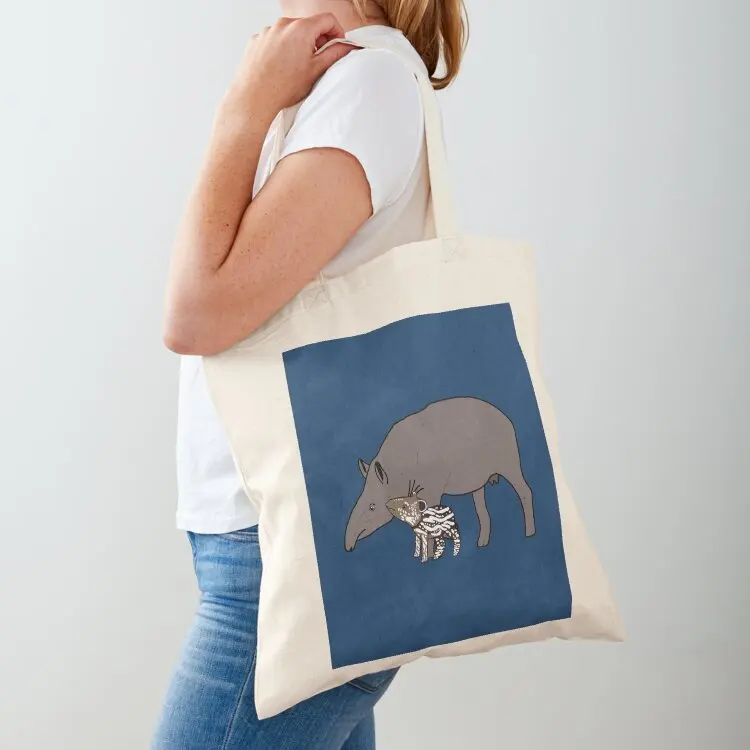

Lowland Tapir Family Tote Bag hand bags handbag Large bags for women Canvas stote bag
