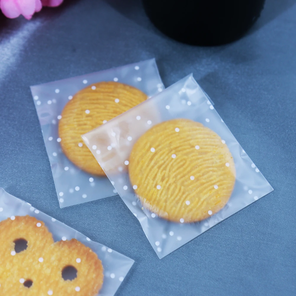 100Pcs Cookie Packaging Bags Sweets Cookies Cake Transparent Bags Packaging Wedding  Christmas party candy gift package bag ﻿