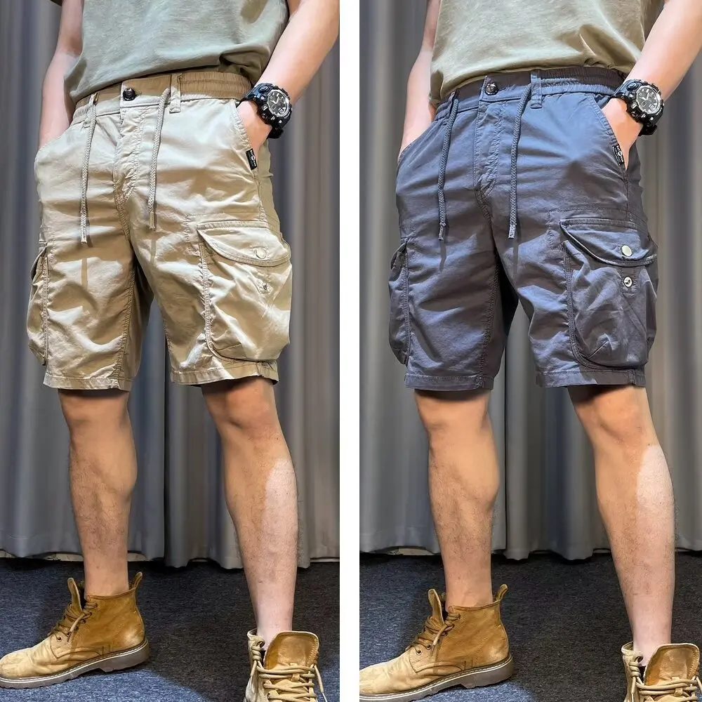 Men Trend Cargo Shorts Cotton High Quality Hot Sale Hip Hop Punk Wash Military Multi-pocket Casual Male's Outdoor Straight Short