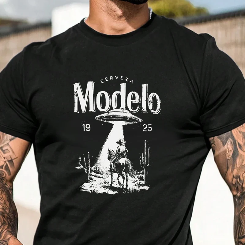 

Мужская модная футболка с принтом Cool UFO Outdoor Sport Modern Streets Motorcycle, с коротким рукавом, изысканный дизайн, незаменимая вещь