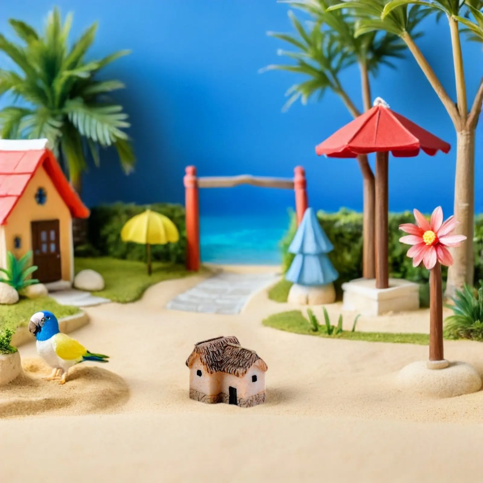20Pcs Mini Resin Cottage House for Moss Landscaping Fairy Garden Terrarium Bonsai Miniature Landscape Decor Mini Garden