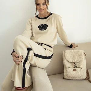 Casual Two Stück Mesh Set für Frauen, Blumenpullover, kombiniertes Mesh, Winter 12 Hauptverkäufe setze rote Kleidung - №3