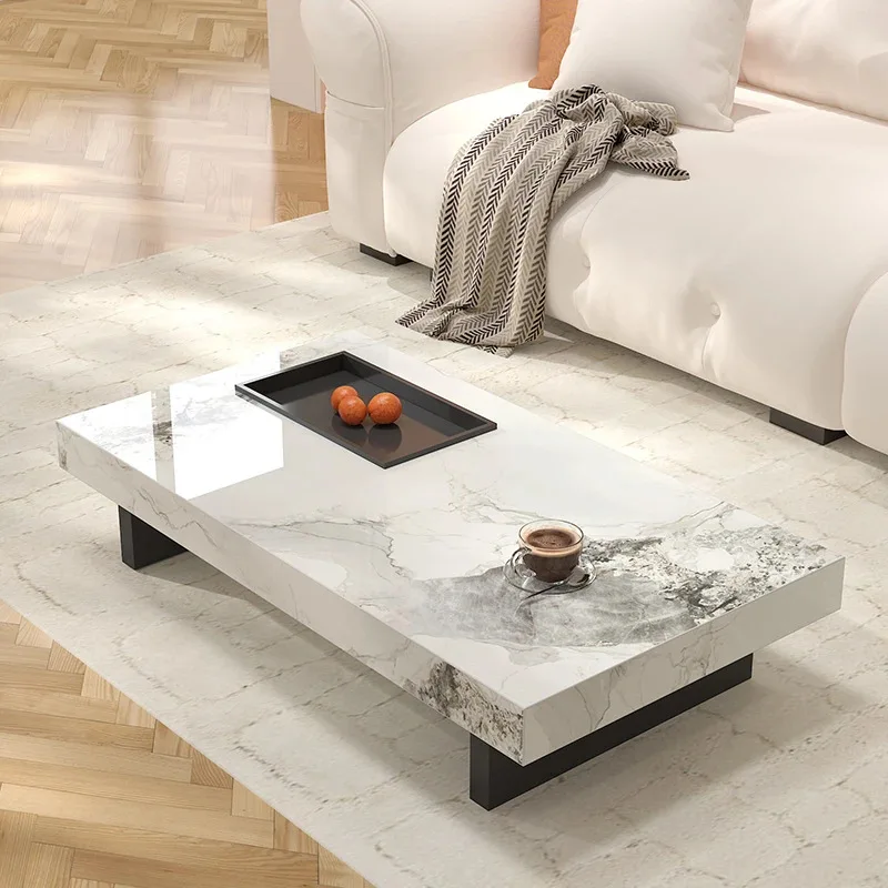 

2025 new Italian minimalist modern light luxury special-shaped home living room rectangular floor small apartment Internet