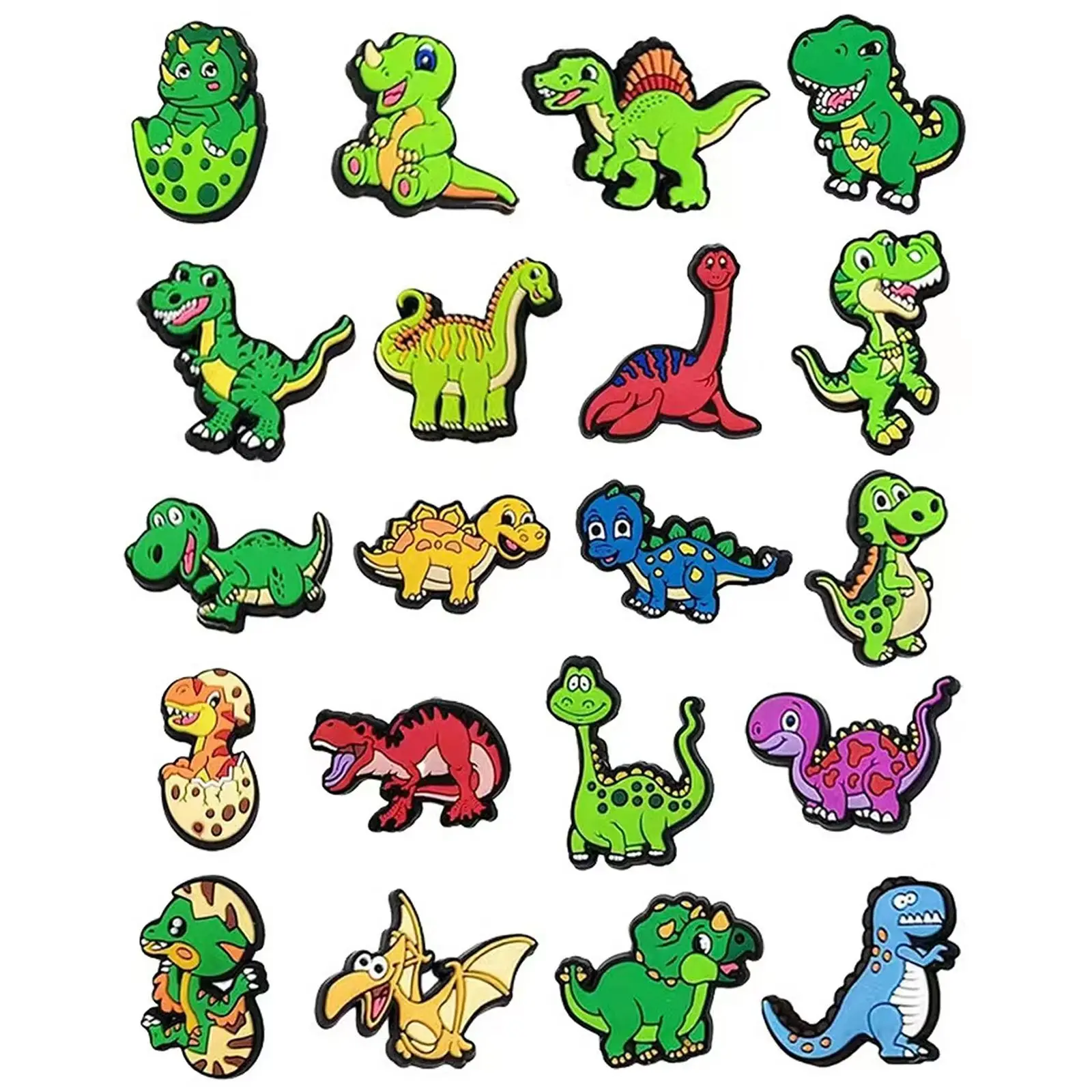 30Pcs Dinosaur Series Shoe Charms For Croc Sandals, PVC Shoe Decorations Accessories For Christmas