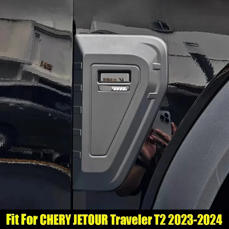 New! Car Fender Decorative Cover Suitable for CHERY Jetour Traveller T2 2023 2024 JMK Silver Dragon Wings Modified Body Side Par