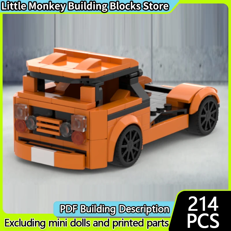 سرعة سباق السيارات نموذج MOC قوالب بناء شاحنة نقل برتقالية وحدات التكنولوجيا الأطفال هدايا العيد تجميع اللعب البدلة #1