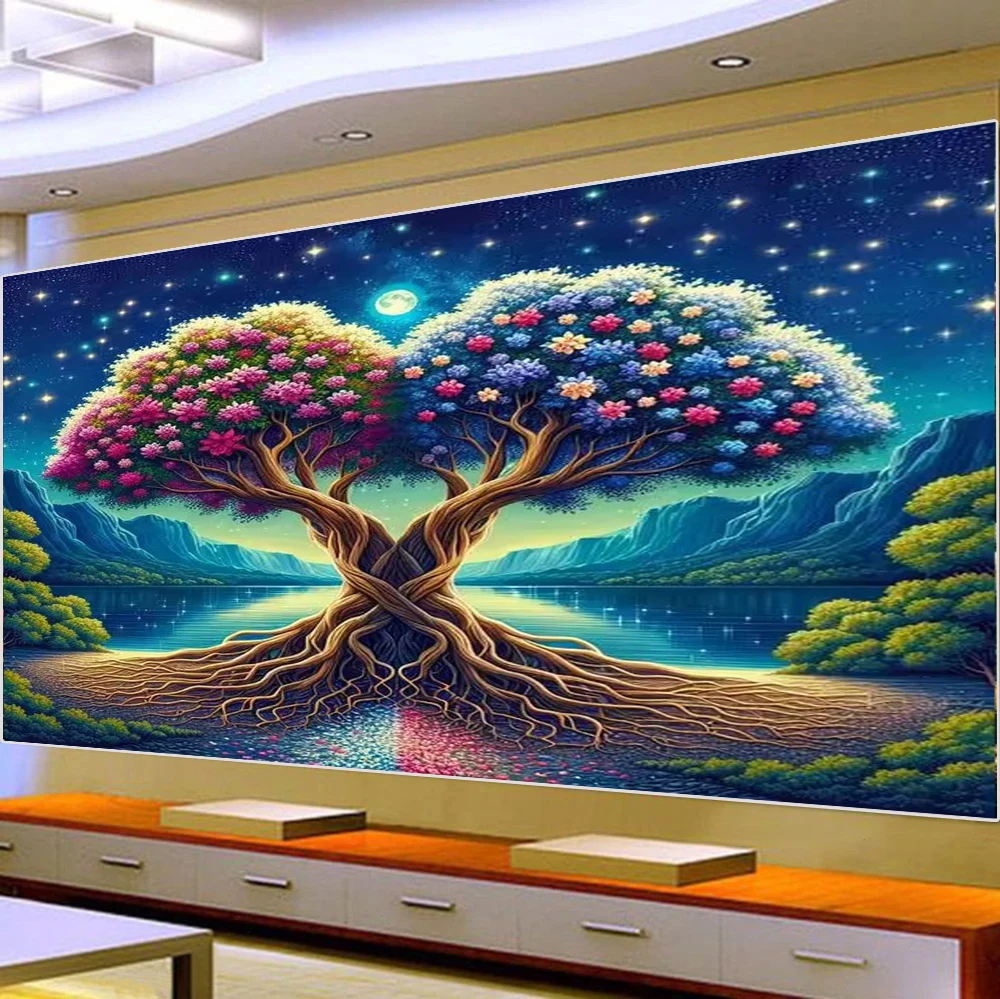 5D DIY Large diamond painting Love Tree Nature Landscape wall art Full diamond embroidery home decoration