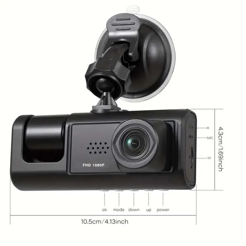 3 Camera Dash Cam W/ IR Night Vision Loop Recording & 2\