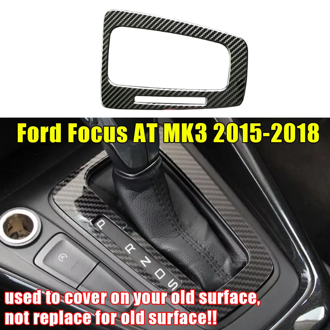 

Накладка на панель переключения передач из углеродного волокна ABS для Ford Focus AT MK3 2015-2018
