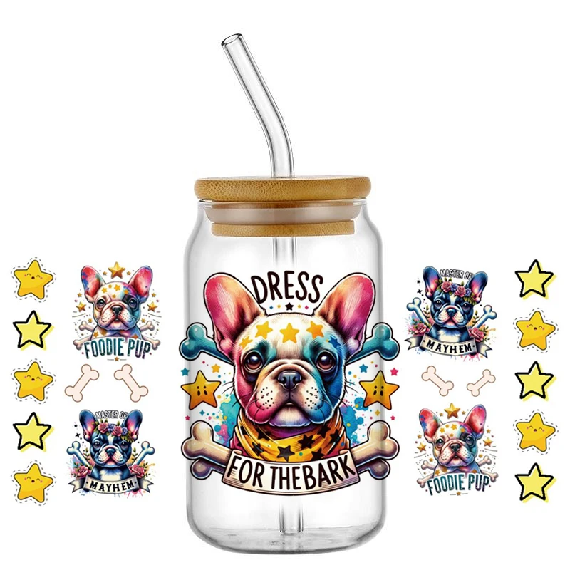 Calcomanía 3D de abeja y insecto, envoltura de taza UV DTF impermeable para gafas Libbey de 16oz, lata DIY, taza de insecto de dibujos animados, pegatina de transferencia lavable