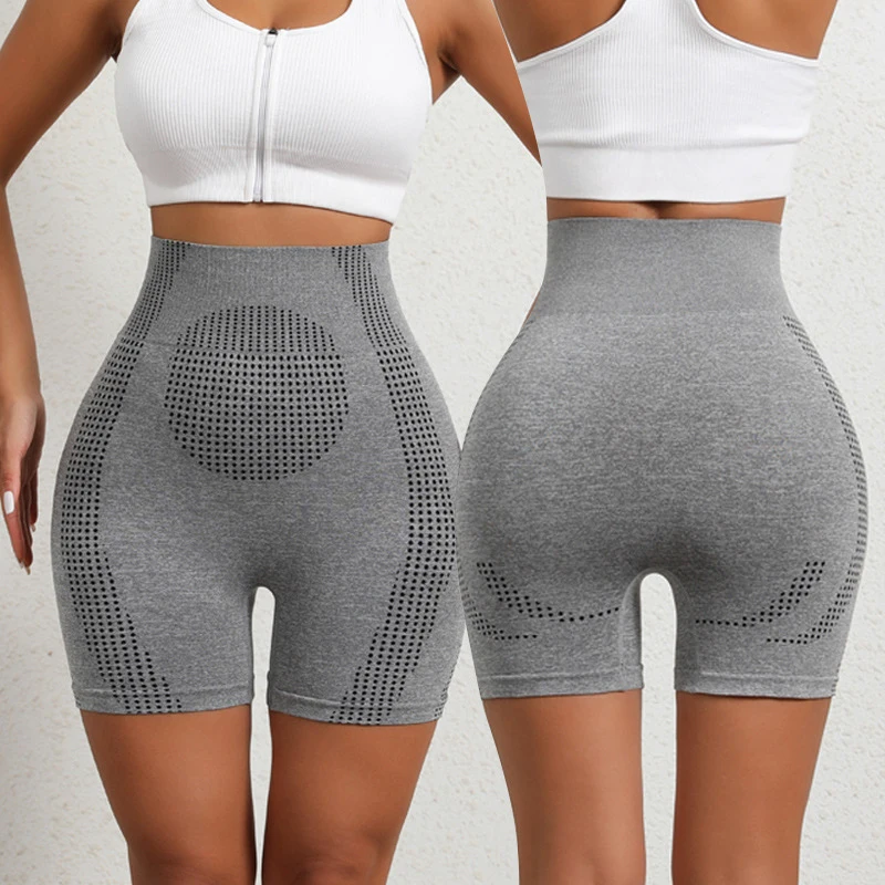 

Summer Seamless High-Waist Yoga Shorts for Women Quick Dry Fitness Gym Shorts with Peach Butt Lifting Design