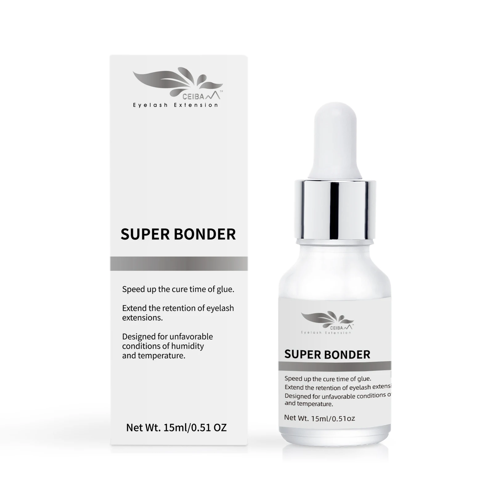 CEIBAM Medical Grade Non Irritation Clear Liquid Super Bonder for Eeylash Extension False Lash Grafting Accelerator 15ml