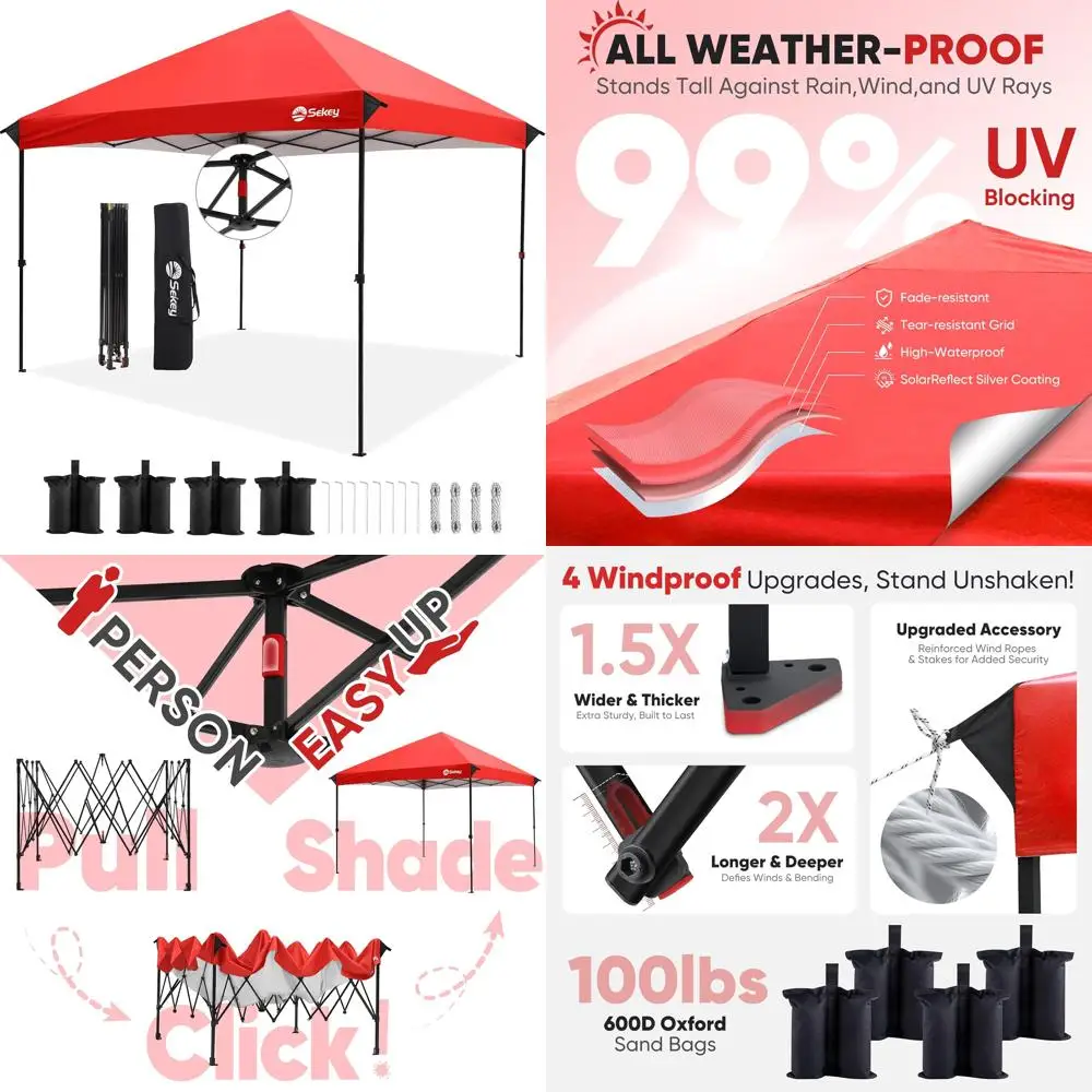 

10x10 Instant Pop-Up Canopy with One-Push Setup for 99% UV Protection - Ideal Outdoor Sun Shelter for Events and Parties