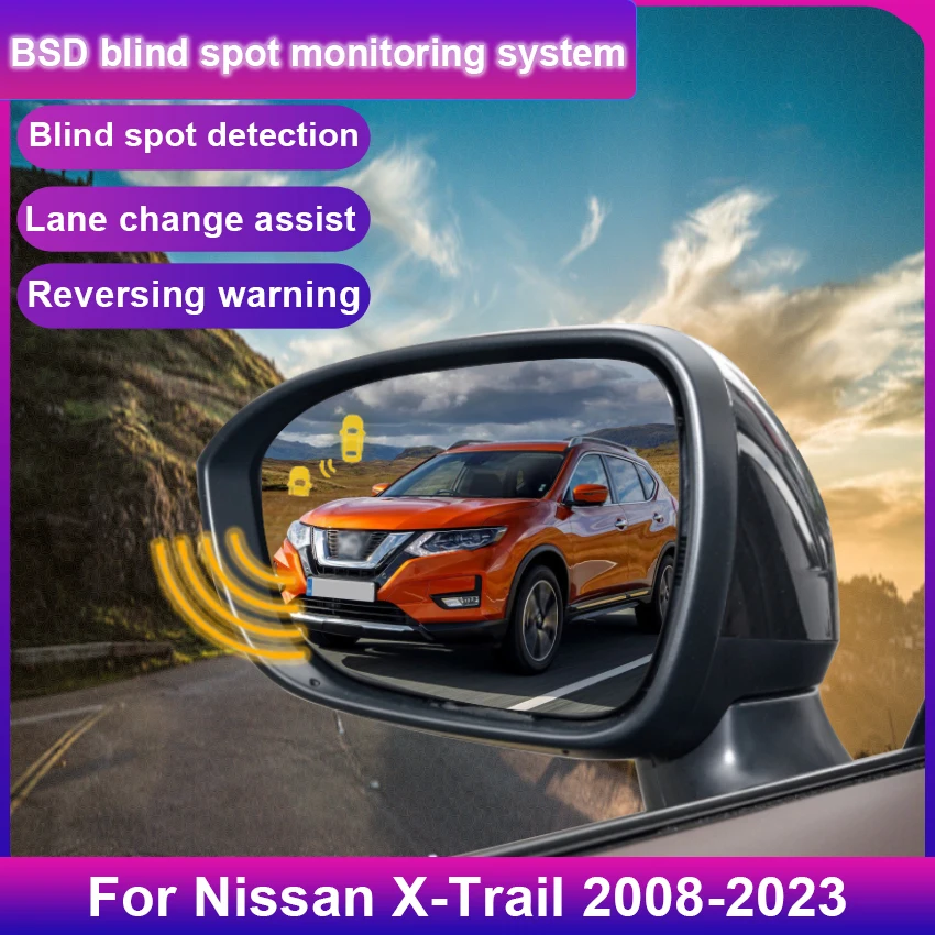 For Nissan X-Trail 2008-2023 BSD BSM blind spot Radar detection system 77GHZ Microwave Sensor BSA Mirror light alarm