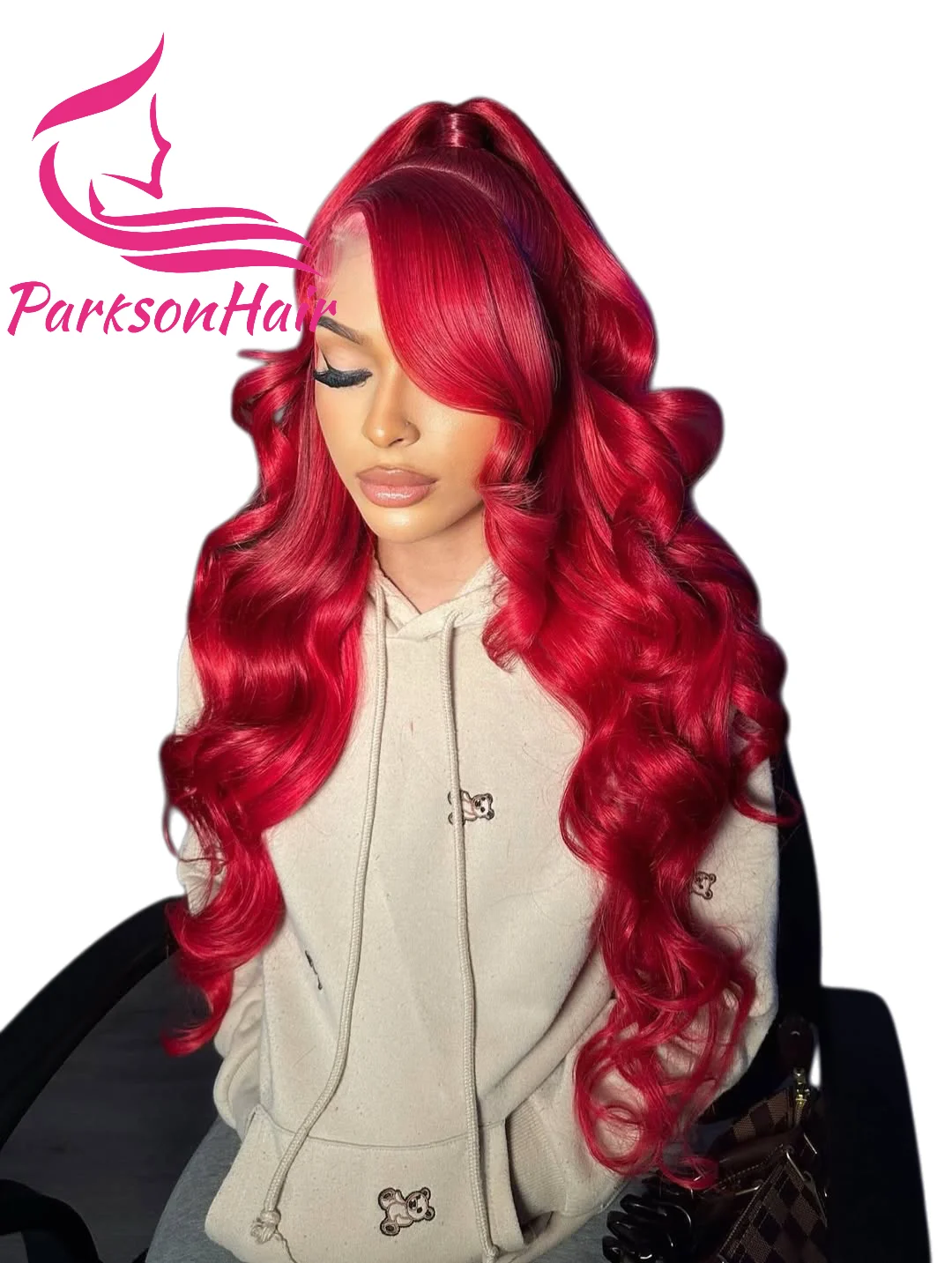 الجسم موجة 13x4 الدانتيل الجبهة خصلات الشعر المستعار الإنسان الساخن الأحمر البرازيلي الشعر الخام الملونة 613 خصلات الشعر المستعار الإنسان للنساء الأحمر الدانتيل شعر مستعار أمامي