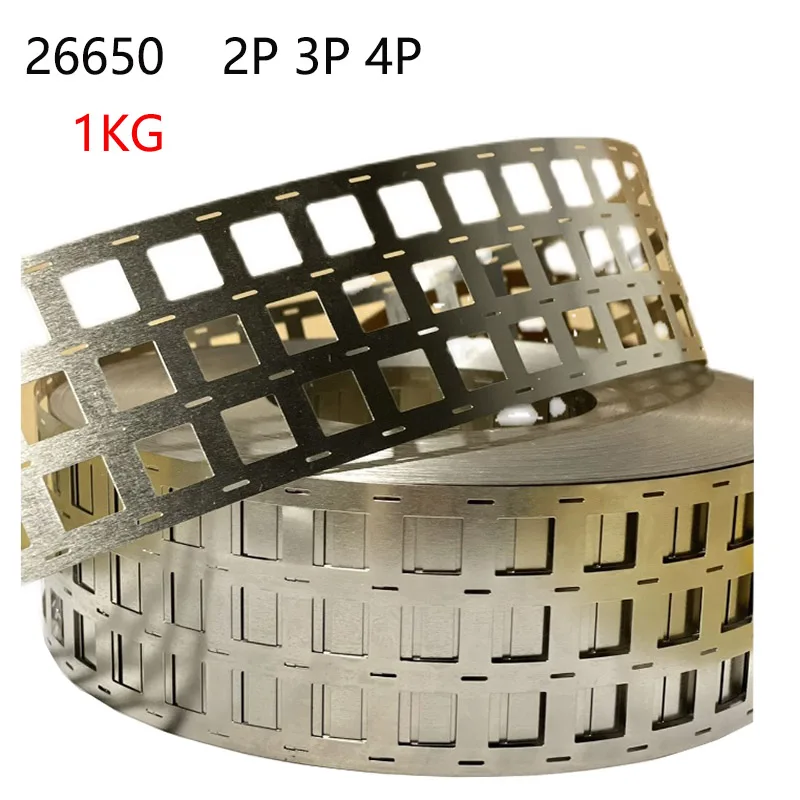 1Kg/roll 26650 Lithium Battery Nickel Strip Thickness 0.15mm Hole Pitch 27.5mm/26.2mm Nickel-plated Strip 2p/3p/4p Welding Sheet