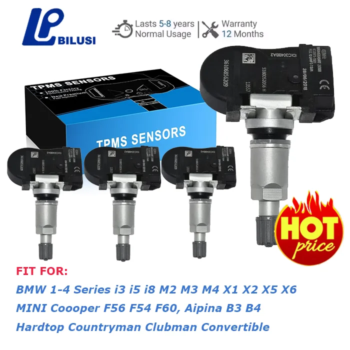 

4 шт. 433 МГц датчик давления в шинах TPMS 36106856209 36106881890 6855539 для BMW F20 F21 F22 F23 F30 F31 F32 F33 F34 M2 X1 X2