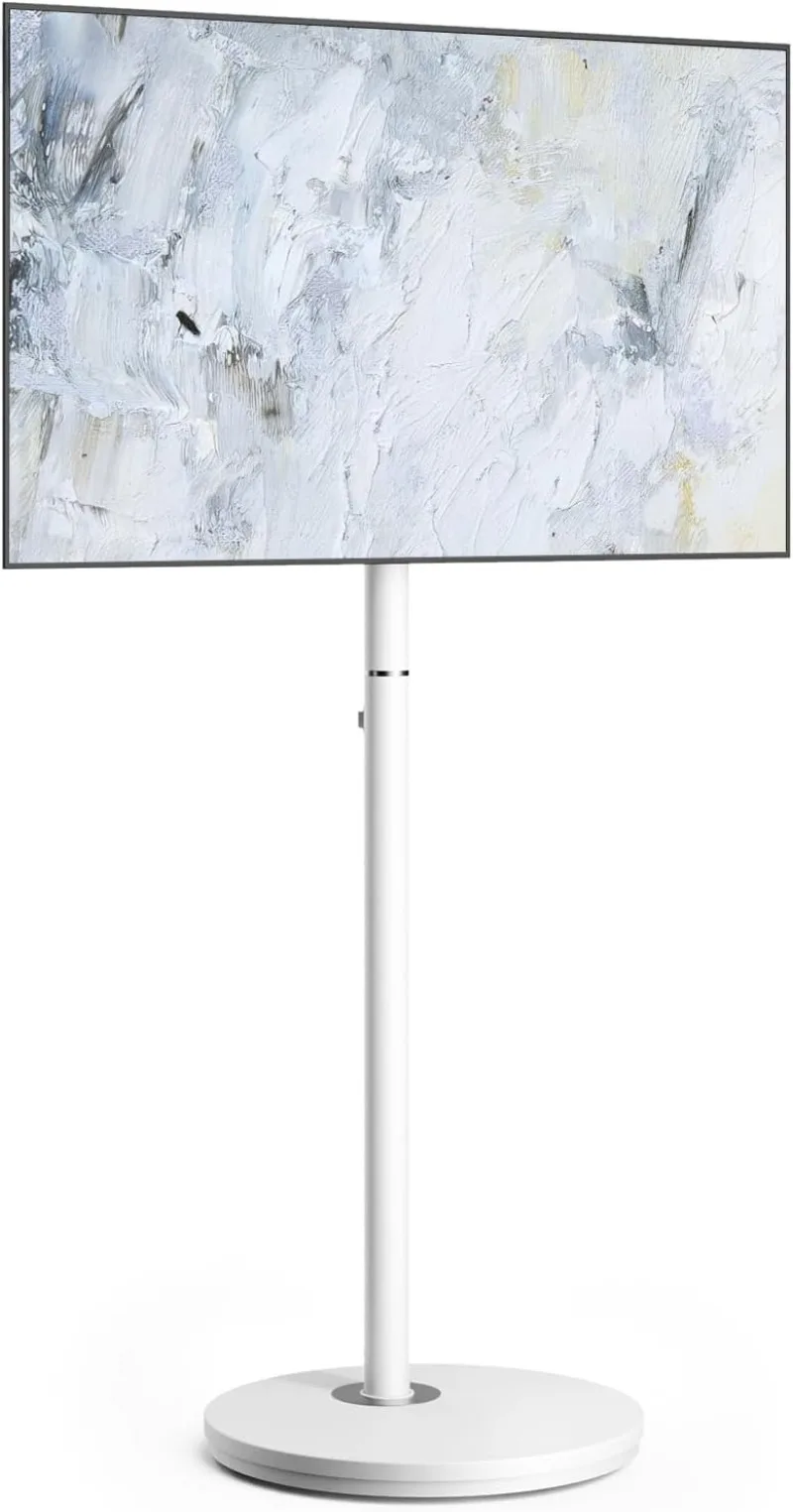 

Design Small Rolling TV Cart for 24-48 Inches TV, Minimalist Modern TV Floor Stand on Wheels Fits Max VESA 200x200mm, V