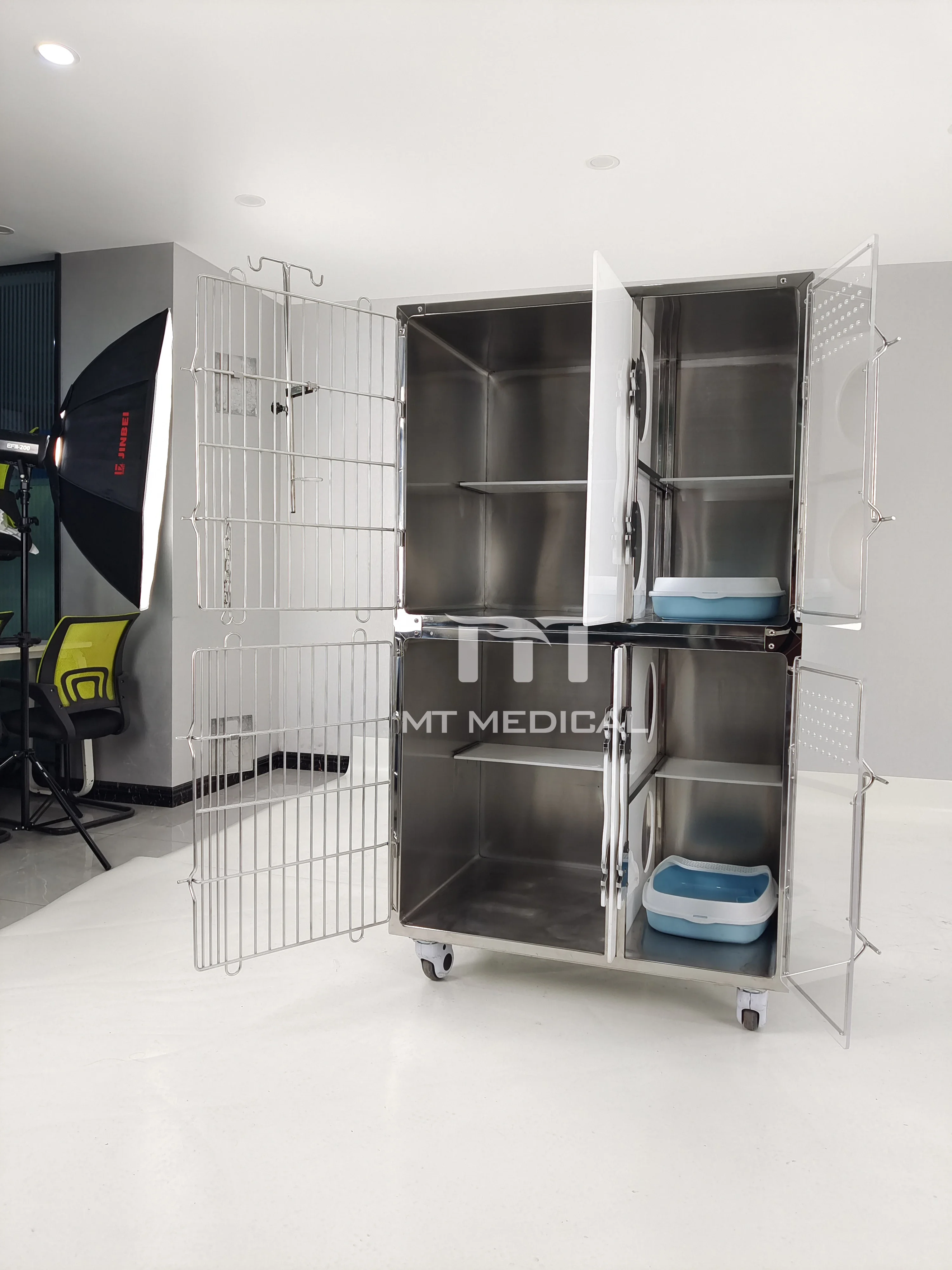 MT MEDICAL Veterinary Heavy Modular Breeding Animal Stainless Steel Vet Pet Dog Cage Kennel Cages