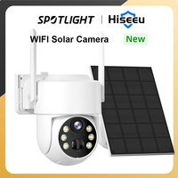 Hiseeu 4MP Wifi Solar Camera Outdoor 2K Wireless Surveillance IP Camera with Solar Panels, PIR Motion Detection Camera, PTZ Wifi