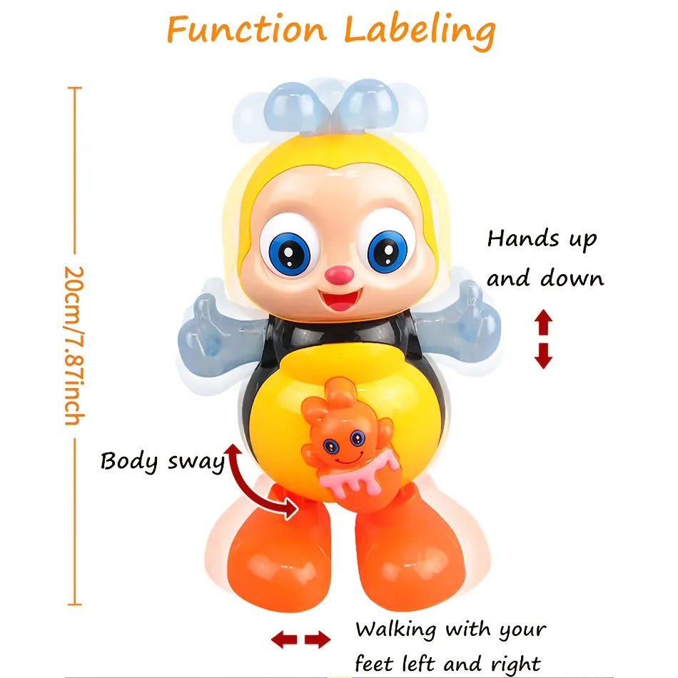 Kinderspielzeug, Kleinkindspielzeug, tanzendes Bienenspielzeug, wackeliges Bienenspielzeug mit Lichtern und Musik, lustiges Spielzeug für Kleinkinder ab 2 Jahren