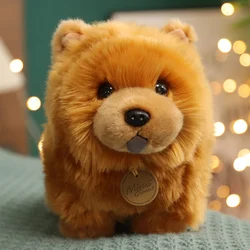 Muñeco de peluche de 30cm para niños, muñeco de peluche de simulación de Chow, perro, lindo, realista, para cachorros, para calmar a los bebés, regalos de cumpleaños