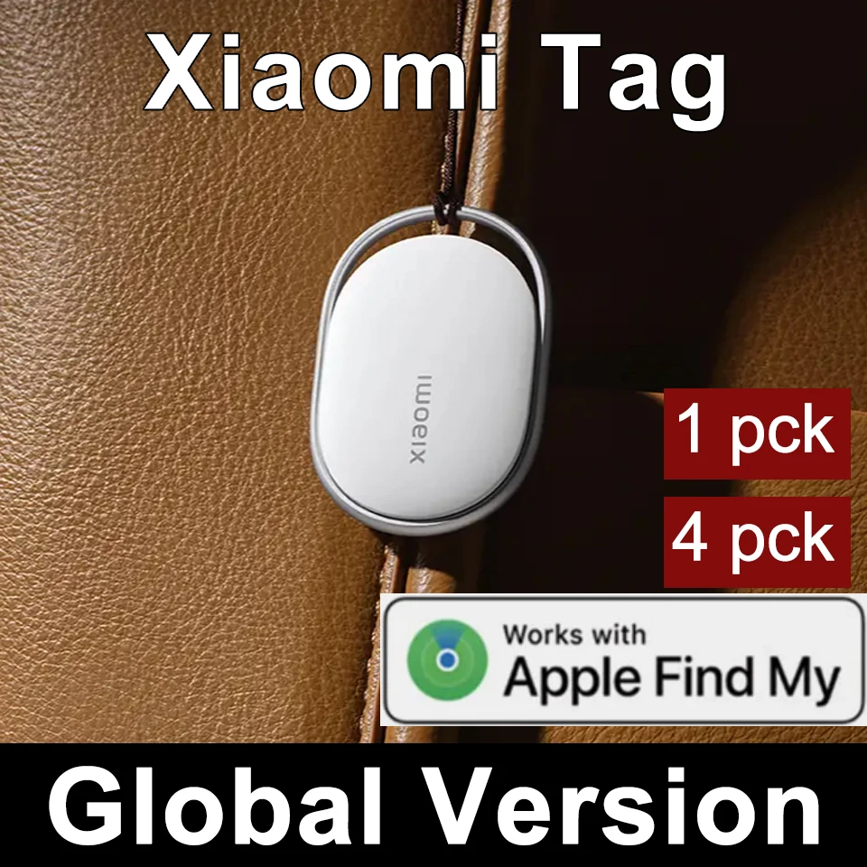 

Трекер Xiaomi Tag Find для удаленного поиска вещей, совместимый с Apple Find My, легкий дизайн (10 г), защита от пыли и воды IP67, 1 шт./4 шт.