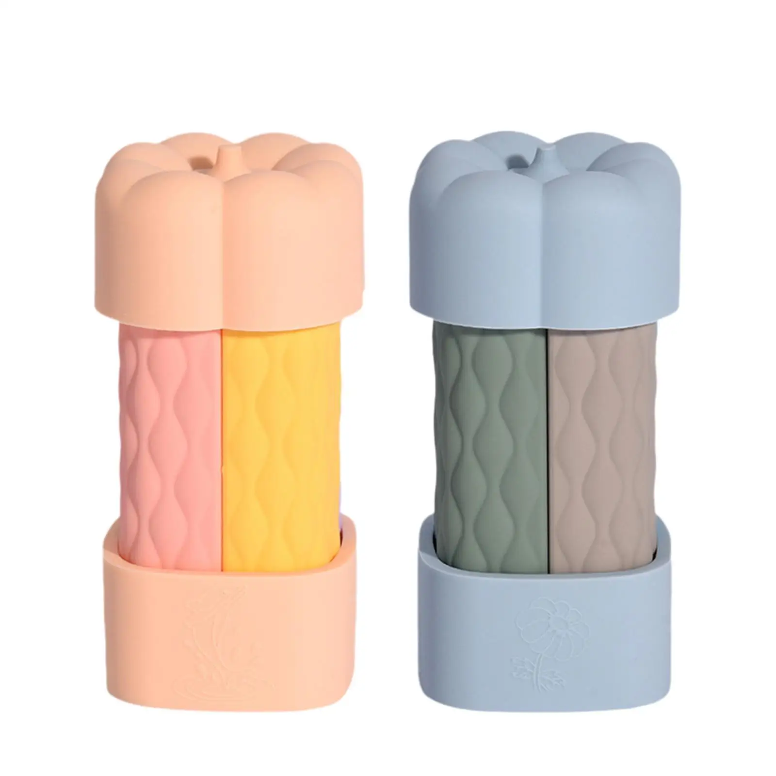 4 Pieces Silicone Traveling Bottles Wear Resistant Reusable Portable Space Saving Travel Size Containers for Cream Conditioner