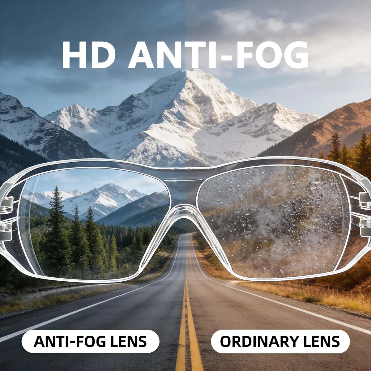 Dust Resistant Impact-Resistant Safety Glasses Anti-Fog UV400 Protection for Industrial Sports Lab Anti Fog Comfortable HM11