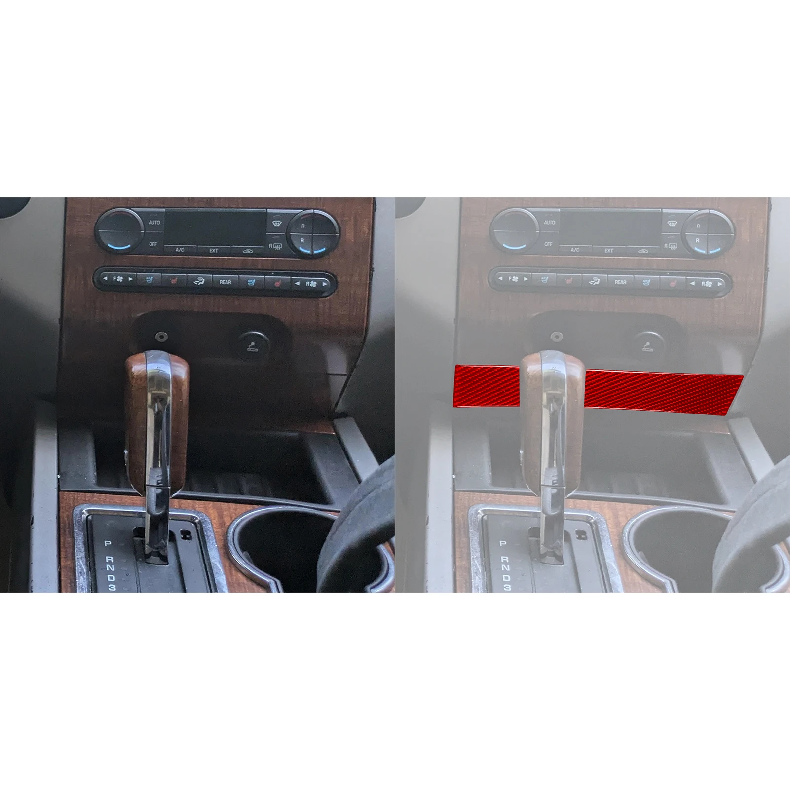 For Ford Expedition 2007–2014 Center Console Cigarette Lighter Below Panel Real Soft Carbon Fiber Interior Accessories Stickers