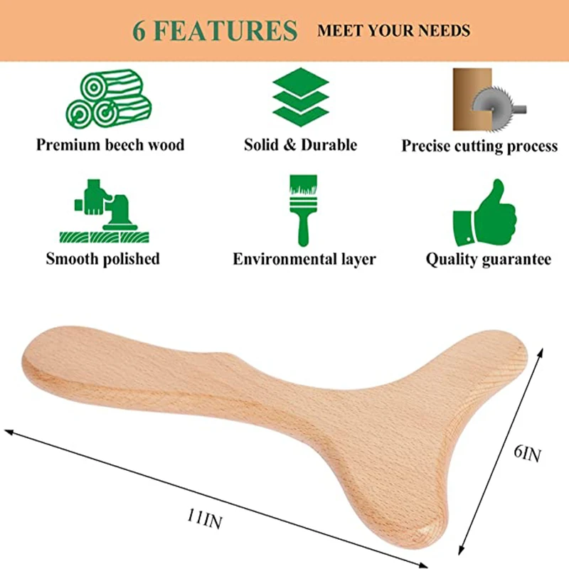 EstherQueen Wood Massager Lymphatic Drainage Tool Body Sculpting for Maderotherapy,Anti-Cellulite,Gua Sha,Muscle Release