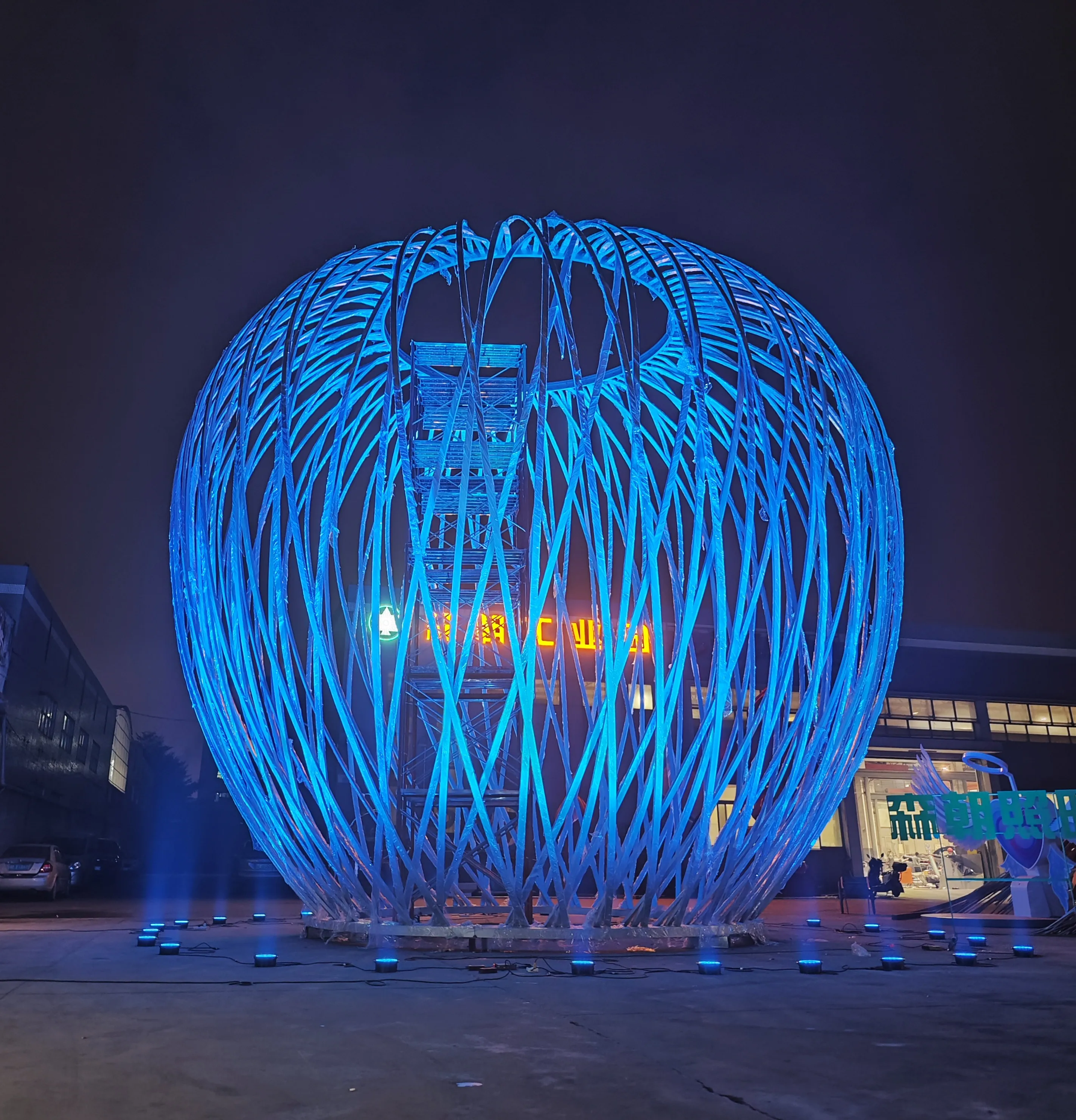 Stainless Steel Outdoor Decorative Garden Motif Street Light RGB Landscape Cage Light