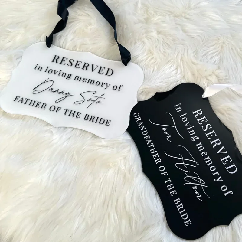 Reserved in Loving Memory Wedding Sign Reserved Seat Sign This Seat Is Reserved Memorial Hanging Chair Sign for Wedding