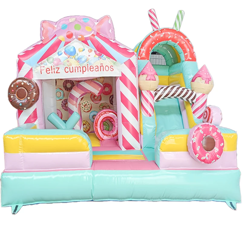 Inflatables Blow Up Candy Inflatable Bounce House With Slide Combo Inflables Playground For Kids Inflatable Slide Castle