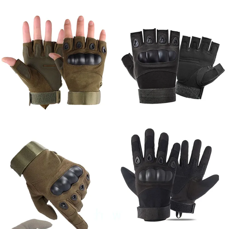 Tactical Hard Knuckle Half finger Full finger Gloves Men's Combat Hunting Shooting Paintball Duty