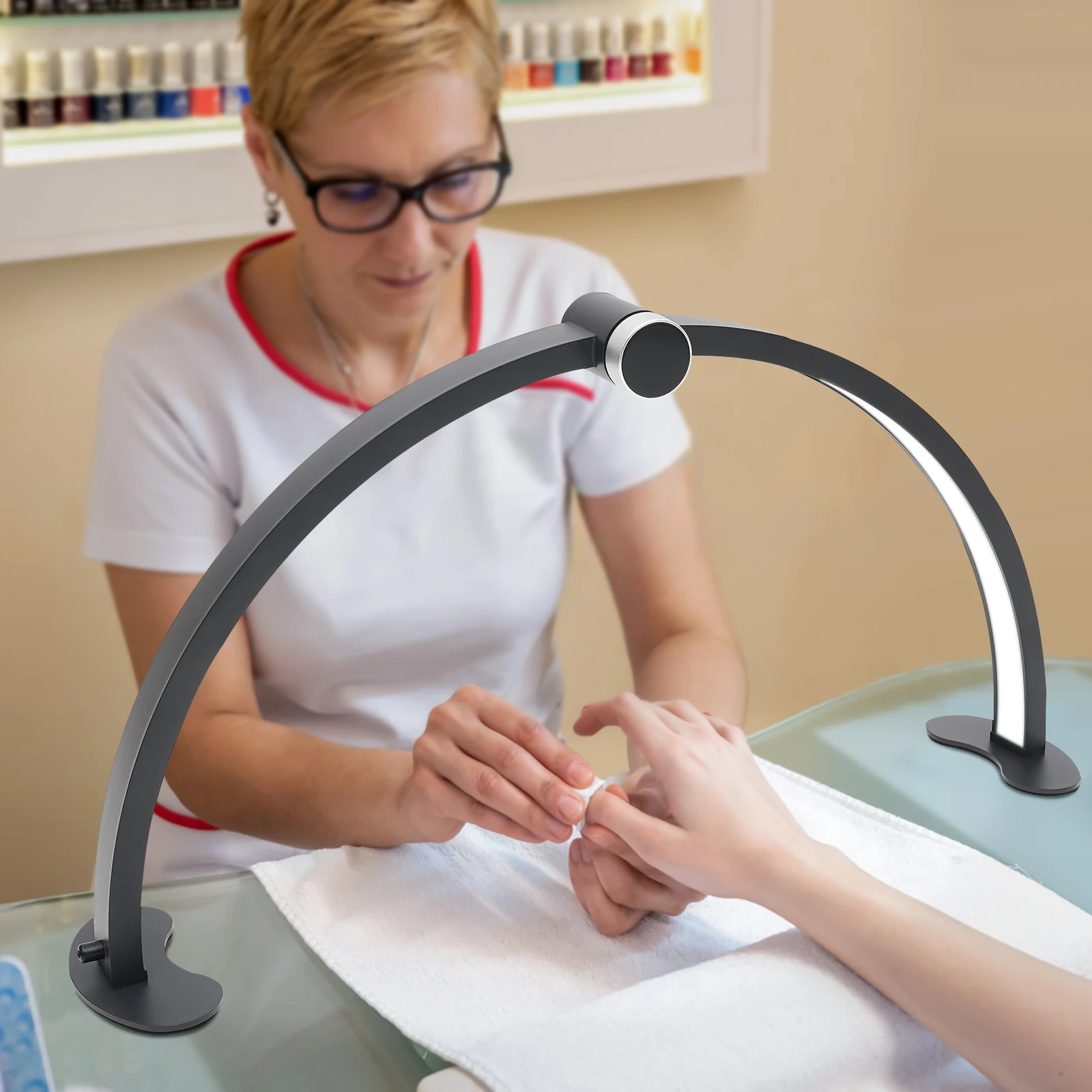 45 واط LED نصف القمر مسمار مصباح 3000 كيلو-6000 كيلو قابل للتعديل 3600LM سطوع لمسمار الفن رمش صالون تجميل ﻿ ﻿