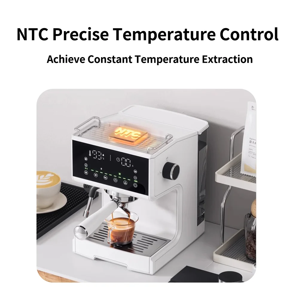 Máquina de café expreso GZZT TEM58 20Bar pantalla táctil máquina de café semiautomática profesional bomba ULKA PID + Control de temperatura NTC