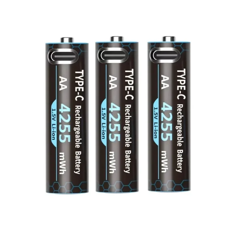 AA1.5V 4255mWh بطارية قابلة للشحن TypeC USB بطارية ليثيوم لبطارية لعبة التحكم عن بعد مع كابل شحن مكبرات الصوت أجهزة الراديو