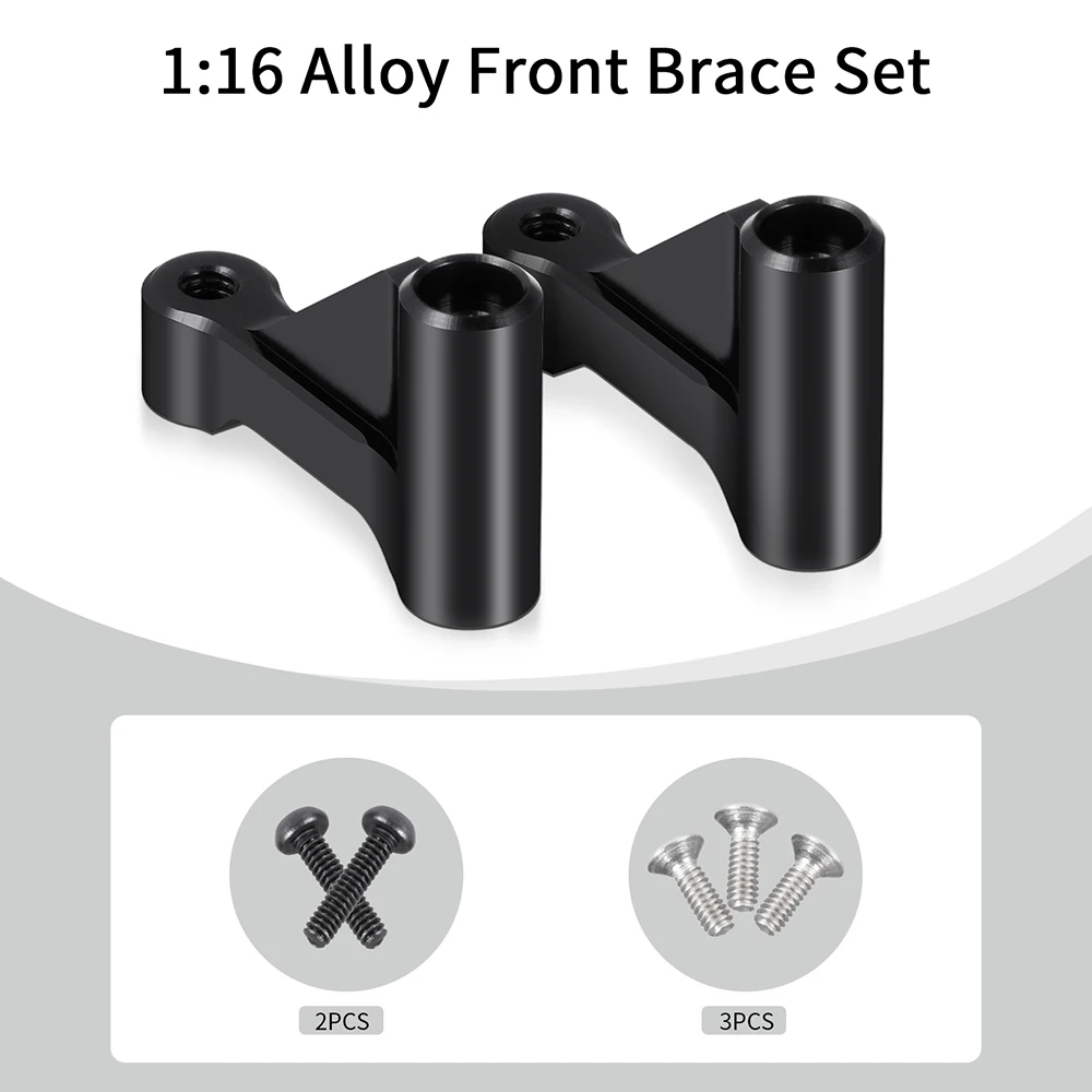 MIBIDAO 2-teiliges Vorderstreben-Set aus Aluminiumlegierung, Servohalterung für 1/18 RC Car Mini-T 2.0 1/16 Mini-B-Zubehör