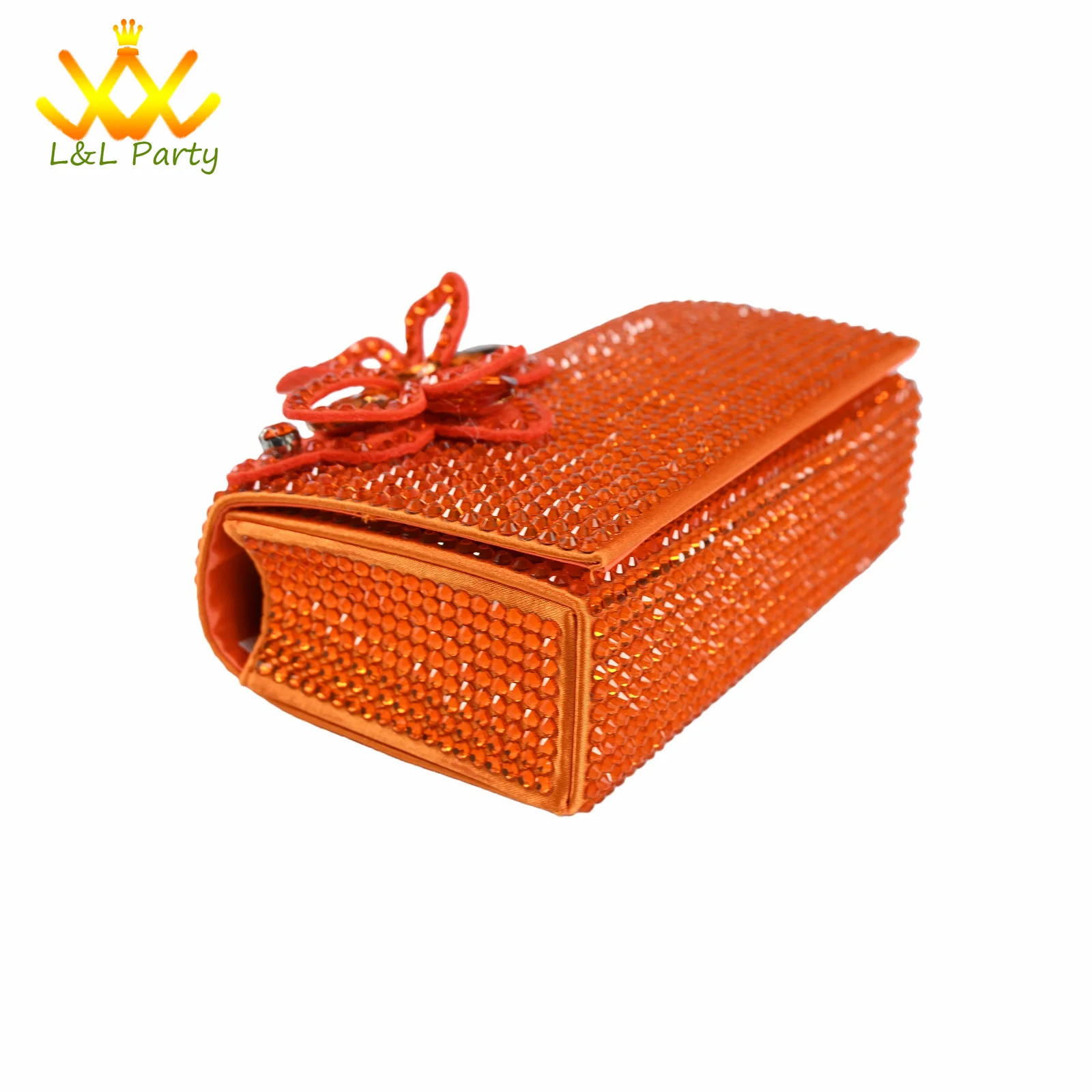 Comfortable Heels New Arrivals African Women Shoes and Bag Set in Orange Color High Quality New Coming for Wedding view 2